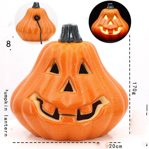 Hollow Plug-in Pumpkin Piles Placed Outdoors In The Park